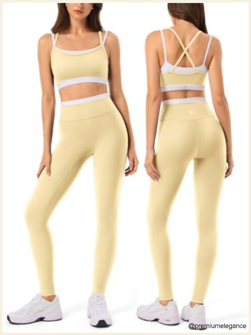 Seamless Yoga Leggings & Padded Sports Bra 2 Piece Workout Set High Waisted